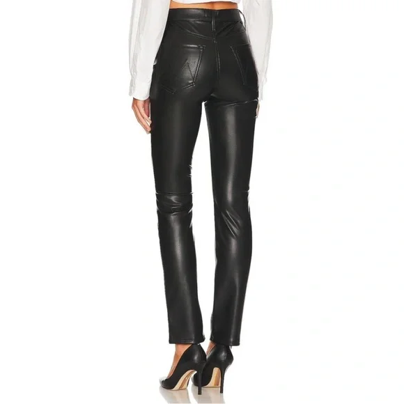MOTHER Black Straight Leg Jeans